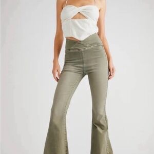 We The Free olive green flare pants